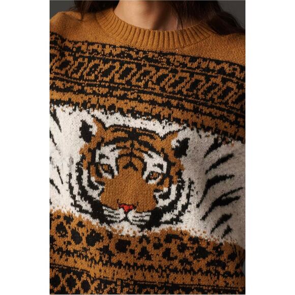 Pilcro by Anthropologie Sweaters - NWT Pilcro x Anthropologie Tiger Icon Wool Blend Sweater. Size XL. Retails $178